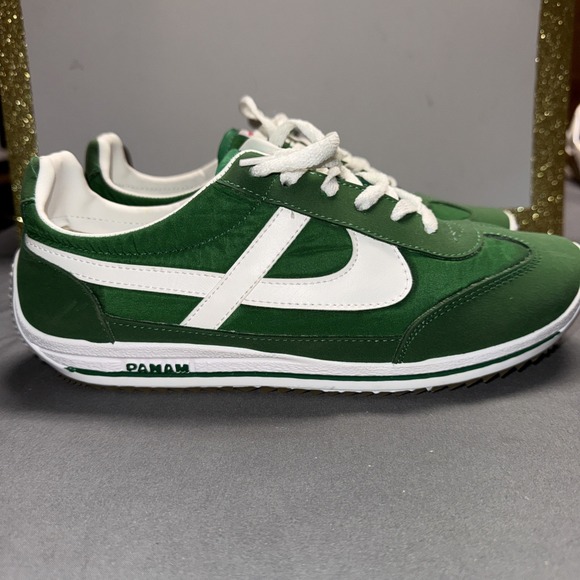 Panam Tennis Sneaker Shoe Green White NEW, Mens 9/Womens 10 - Picture 5 of 9